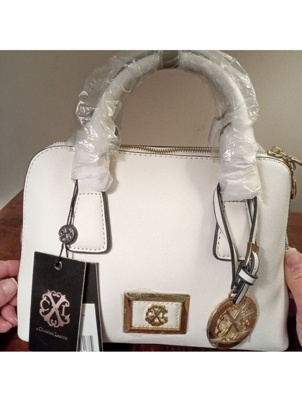 CXL Christian LaCroix Hannah Dome Satchel White Mini NWT
